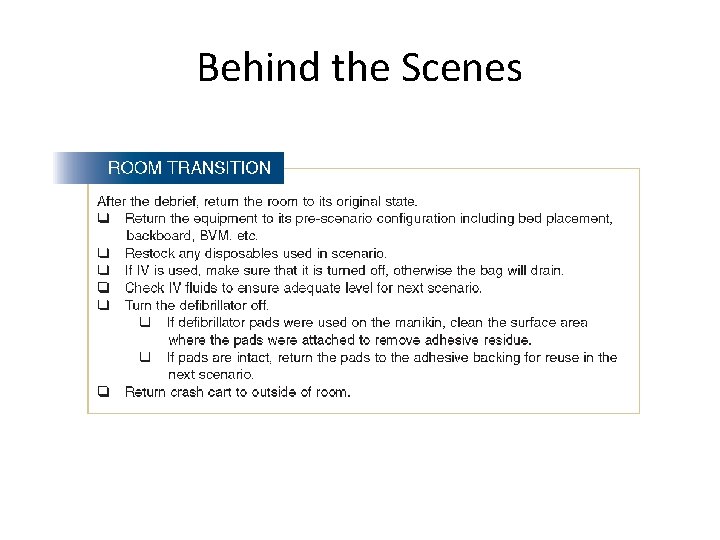 Behind the Scenes 