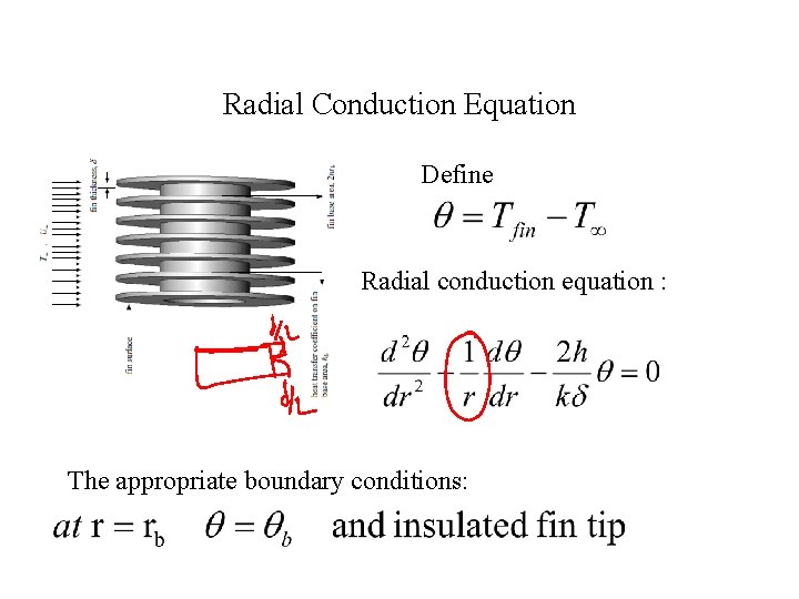 Radial Conduction Equation Define Radial conduction equation : The appropriate boundary conditions: 