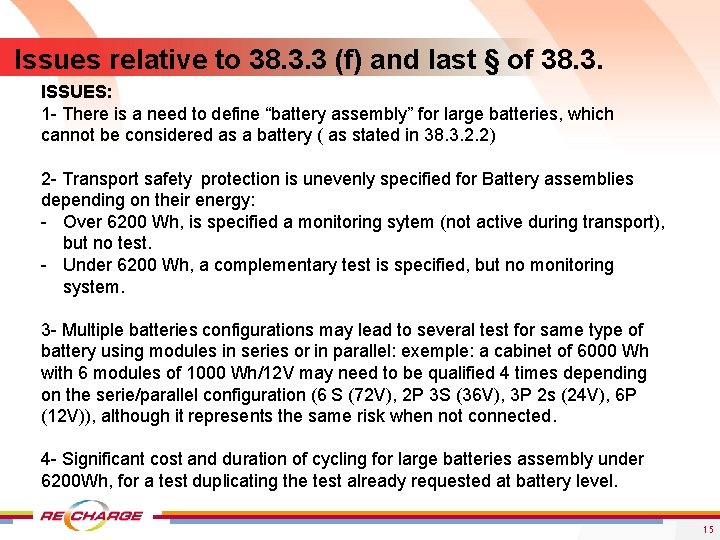 Issues relative to 38. 3. 3 (f) and last § of 38. 3. ISSUES: