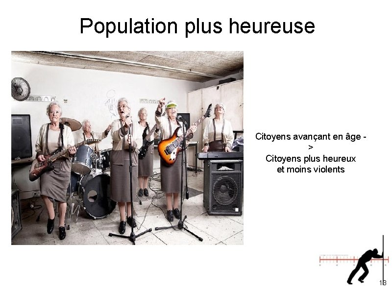 Population plus heureuse Citoyens avançant en âge > Citoyens plus heureux et moins violents