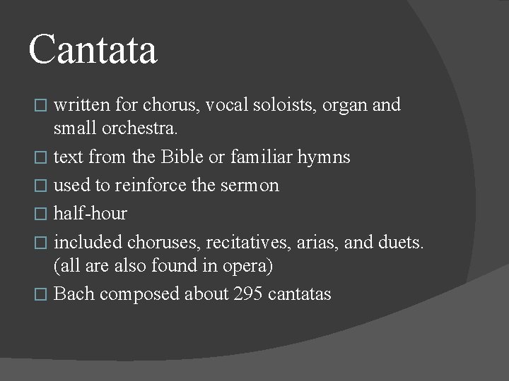 Cantata written for chorus, vocal soloists, organ and small orchestra. � text from the