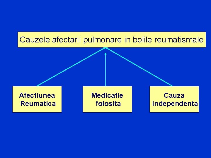 Cauzele afectarii pulmonare in bolile reumatismale Afectiunea Reumatica Medicatie folosita Cauza independenta 