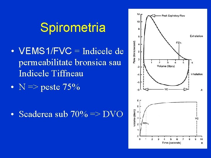 Spirometria • VEMS 1/FVC = Indicele de permeabilitate bronsica sau Indicele Tiffneau • N