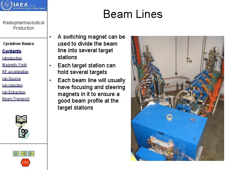 Beam Lines Radiopharmaceutical Production • Cyclotron Basics Contents Introduction Magnetic Field • RF acceleration