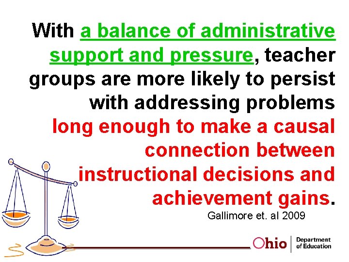 With a balance of administrative support and pressure, teacher groups are more likely to