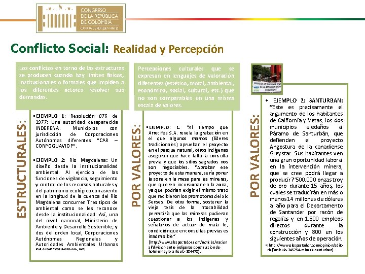 CONFLICTO AMBIENTAL: 1. Clasificación desde la mediación del conflicto Conflicto Social: Realidad y Percepción