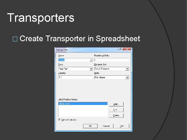 Transporters � Create Transporter in Spreadsheet 