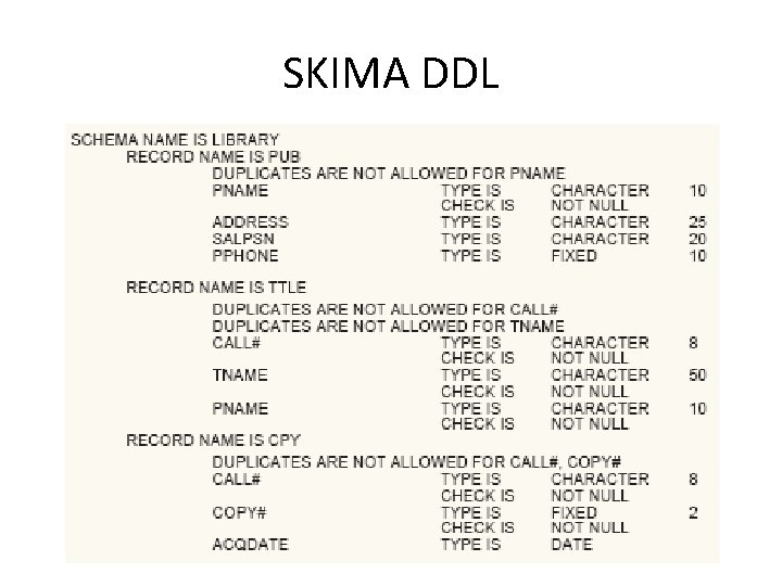 SKIMA DDL 