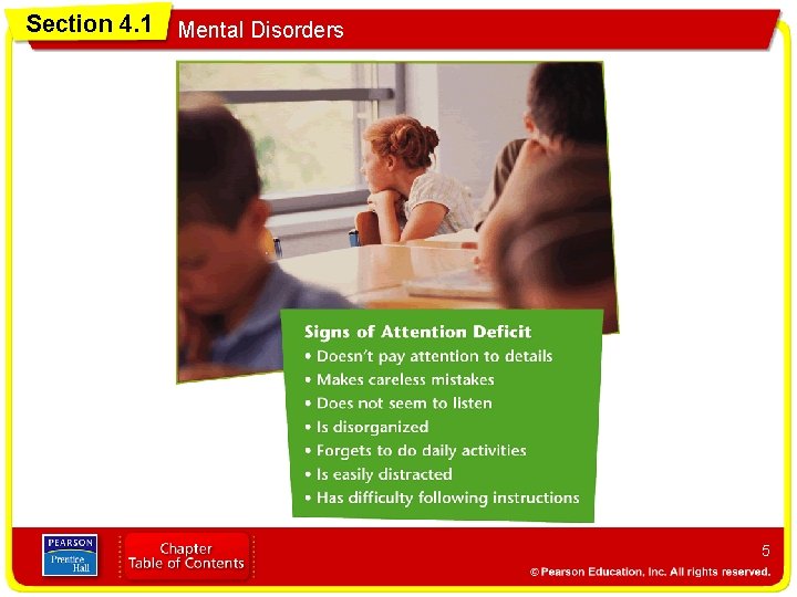 Section 4. 1 Mental Disorders 5 