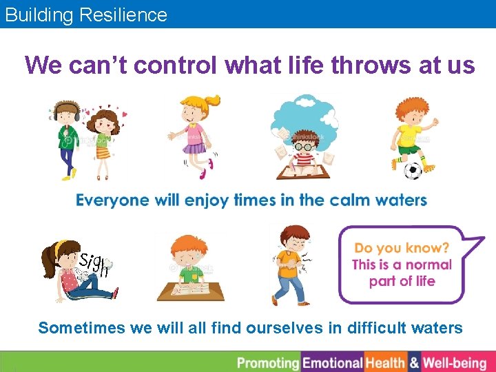 Building Resilience We can’t control what life throws at us Sometimes we will all