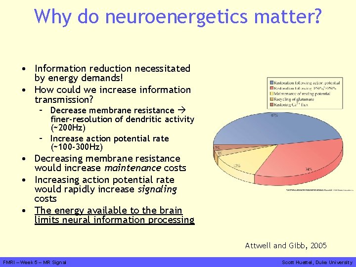 Why do neuroenergetics matter? • Information reduction necessitated by energy demands! • How could