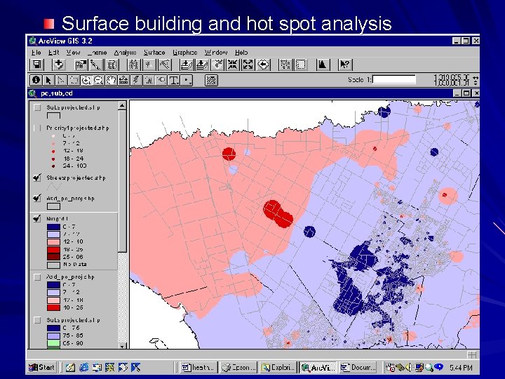 Surface building and hot spot analysis 