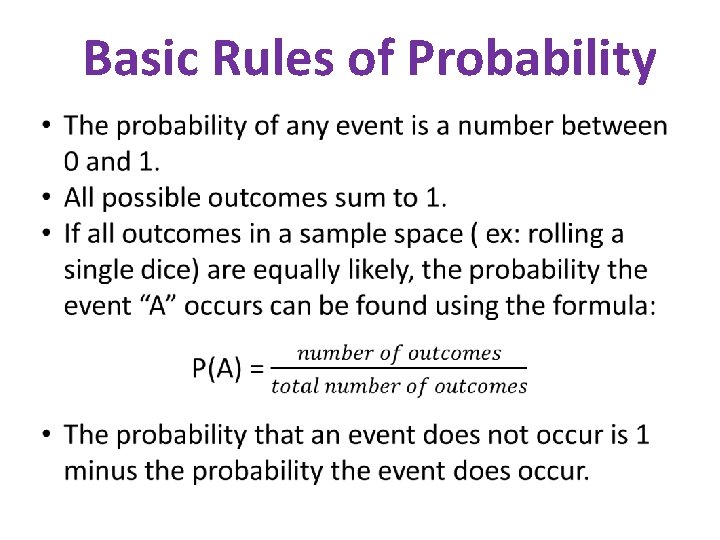 Basic Rules of Probability 