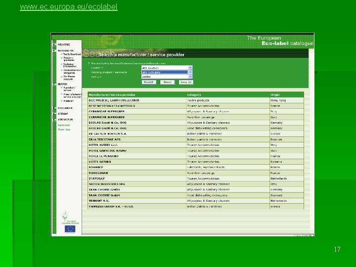 www. ec. europa. eu/ecolabel 17 