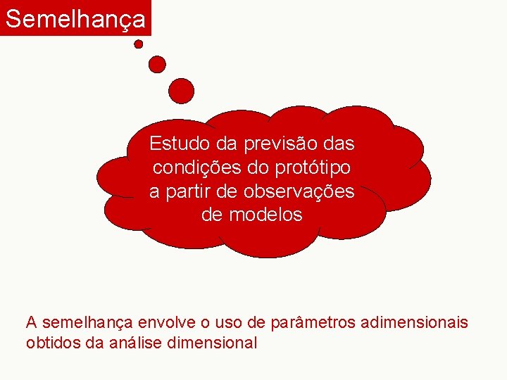 Semelhança Estudo da previsão das condições do protótipo a partir de observações de modelos