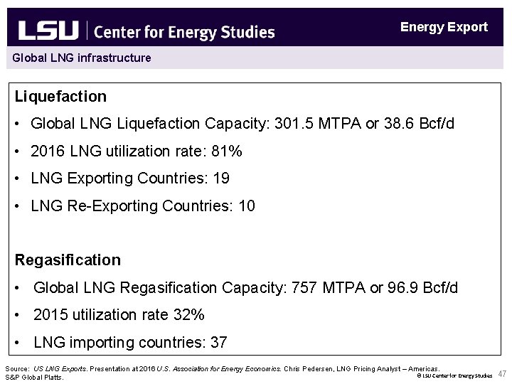 Energy Export Global LNG infrastructure Liquefaction • Global LNG Liquefaction Capacity: 301. 5 MTPA