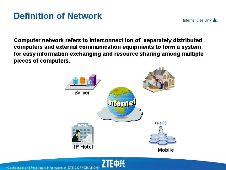 Definition of Network Internal Use Only▲ Computer network refers to interconnect ion of separately