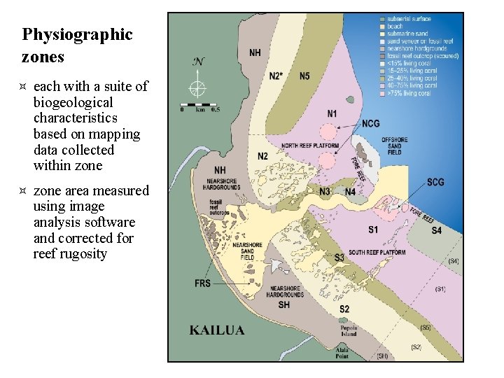Physiographic zones ³ each with a suite of biogeological characteristics based on mapping data