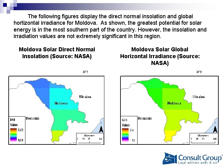  The following figures display the direct normal insolation and global hortizontal irradiance for