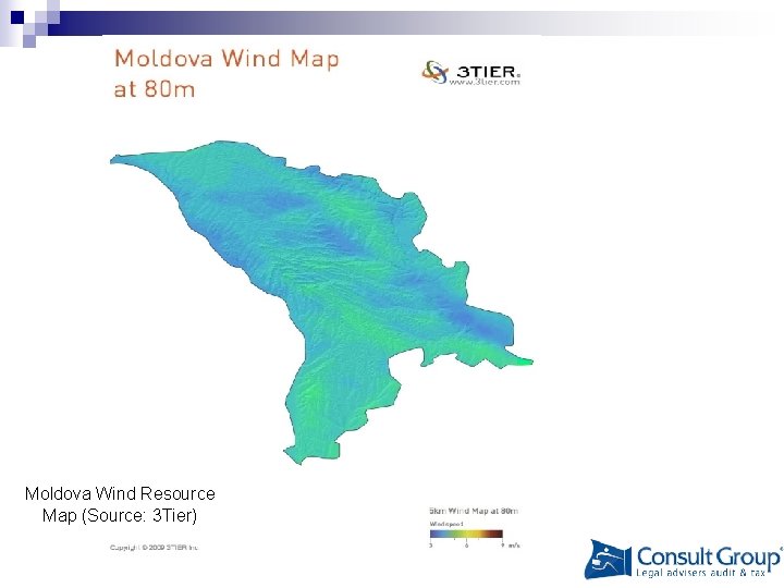 Moldova Wind Resource Map (Source: 3 Tier) 