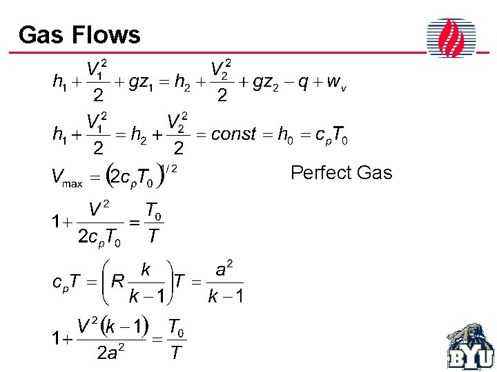 Gas Flows Perfect Gas 