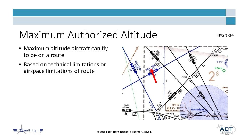 Maximum Authorized Altitude • Maximum altitude aircraft can fly to be on a route Maximum Authorized Altitude • Maximum altitude aircraft can fly to be on a route