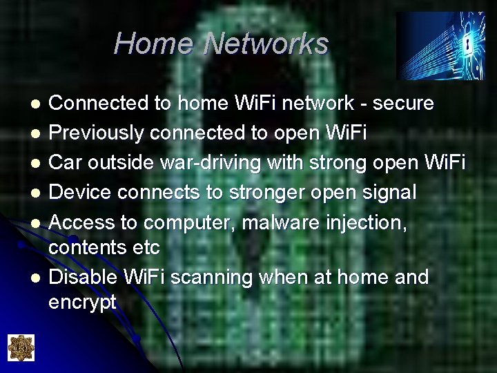 Home Networks Connected to home Wi. Fi network - secure l Previously connected to Home Networks Connected to home Wi. Fi network - secure l Previously connected to