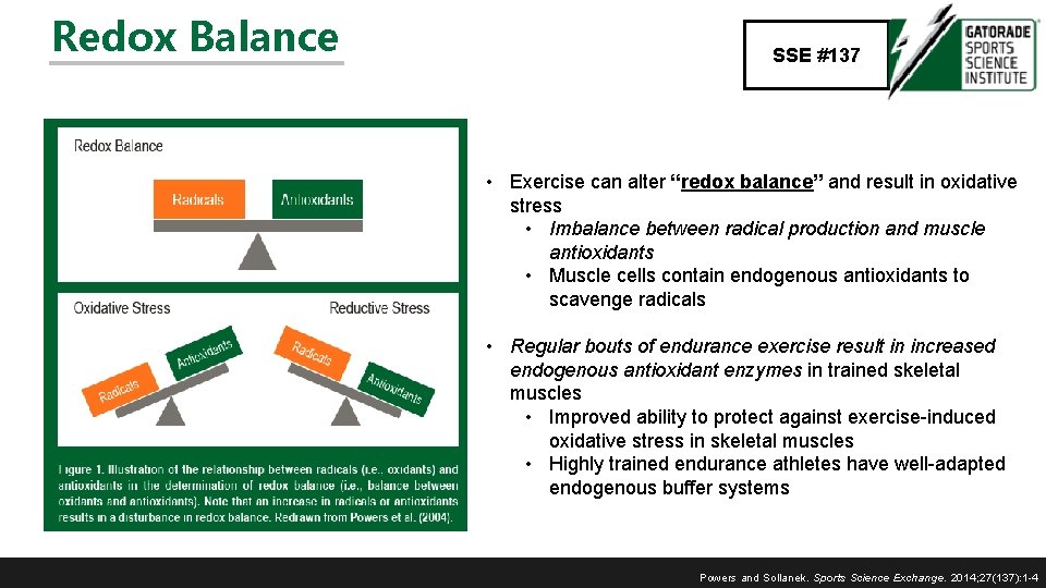 Redox Balance SSE #137 • Exercise can alter “redox balance” and result in oxidative