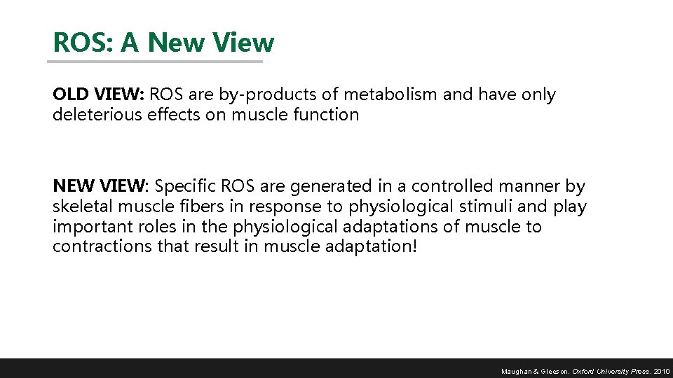 ROS: A New View OLD VIEW: ROS are by-products of metabolism and have only