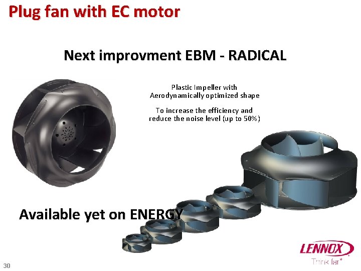 Plug fan with EC motor Next improvment EBM - RADICAL Plastic Impeller with Aerodynamically