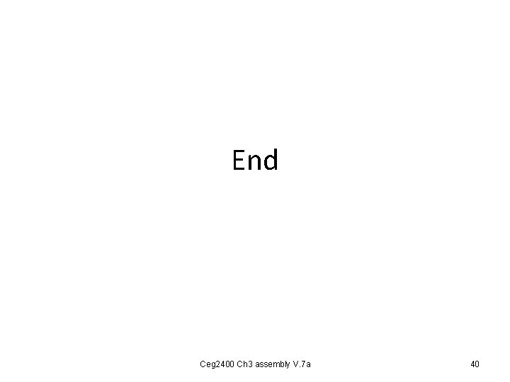 End Ceg 2400 Ch 3 assembly V. 7 a 40 End Ceg 2400 Ch 3 assembly V. 7 a 40