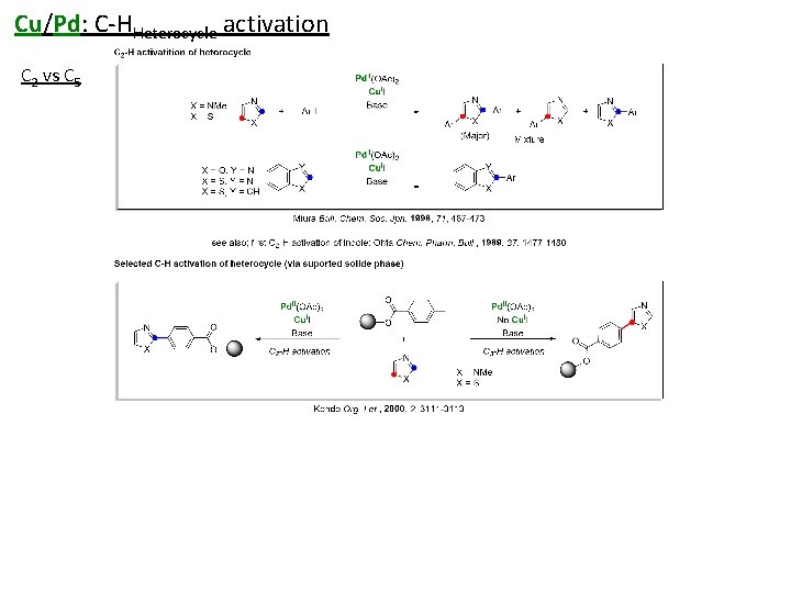 Cu/Pd: C-HHeterocycle activation C 2 vs C 5 13 