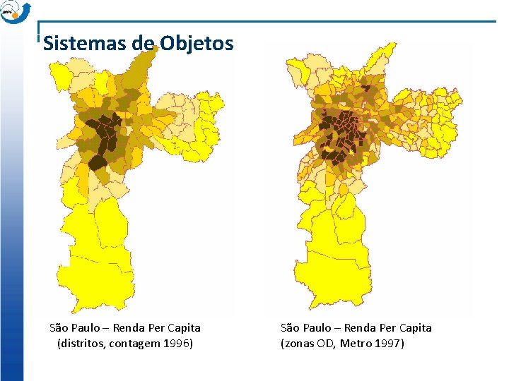 Sistemas de Objetos São Paulo – Renda Per Capita (distritos, contagem 1996) São Paulo