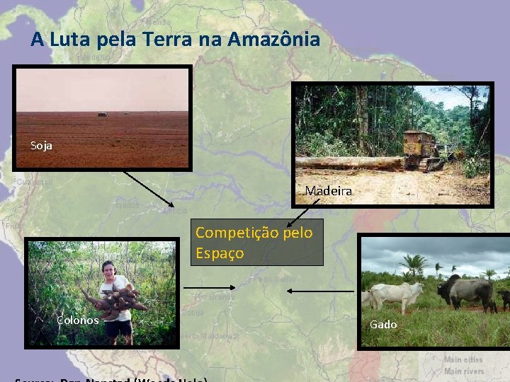 A Luta pela Terra na Amazônia Soja Madeira Competição pelo Espaço Colonos Gado 