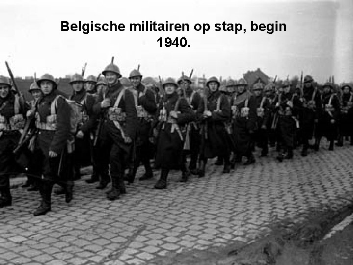 Belgische militairen op stap, begin 1940. 