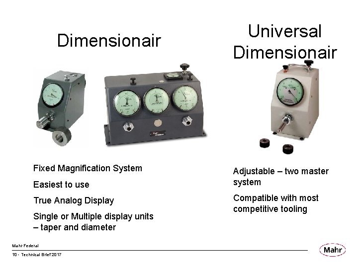 Dimensionair Fixed Magnification System Easiest to use True Analog Display Single or Multiple display