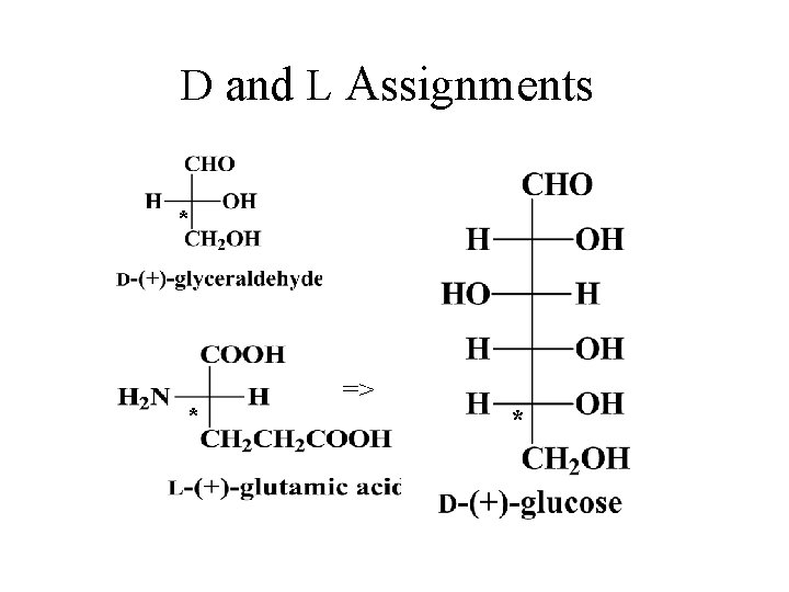 D and L Assignments * * => * 