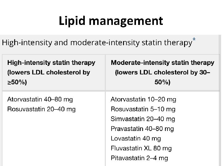Lipid management 