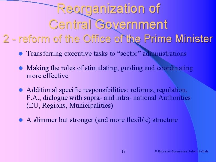 Reorganization of Central Government 2 - reform of the Office of the Prime Minister