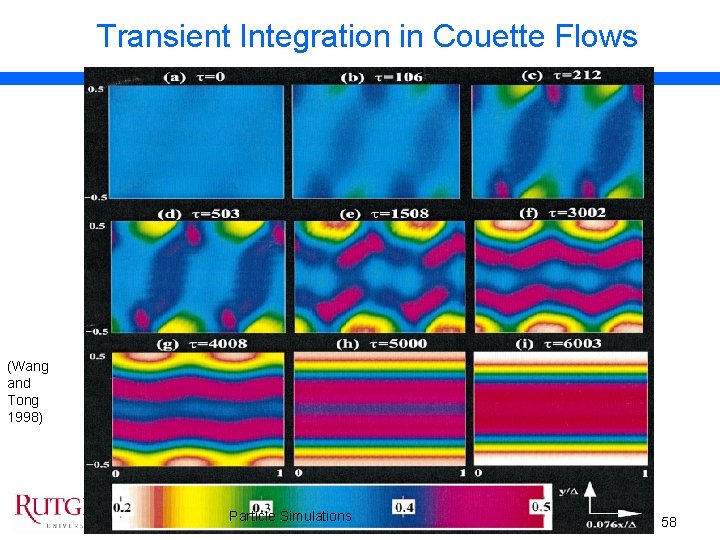 Transient Integration in Couette Flows (Wang and Tong 1998) Particle Simulations 58 