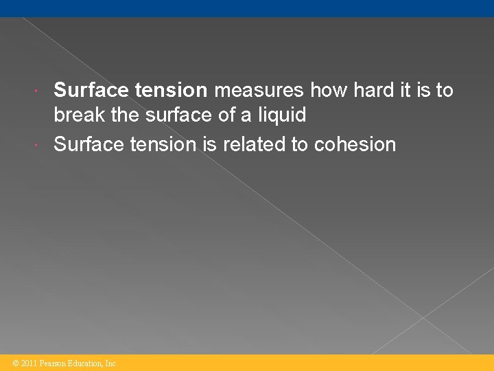 Surface tension measures how hard it is to break the surface of a liquid