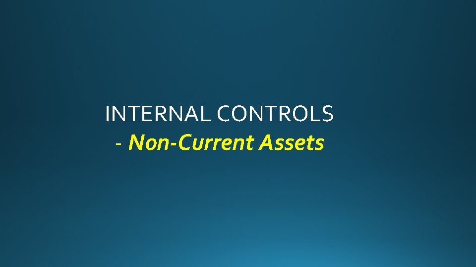 INTERNAL CONTROLS - Non-Current Assets 