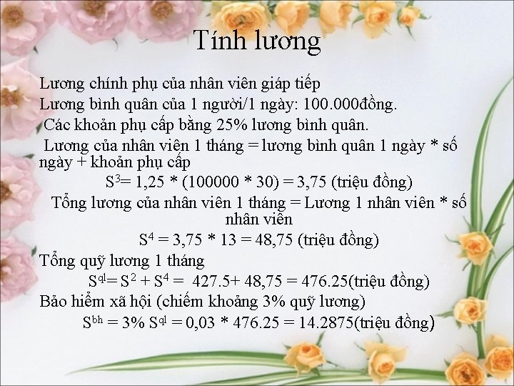 Tính lương Lương chính phụ của nhân viên giáp tiếp Lương bình quân của