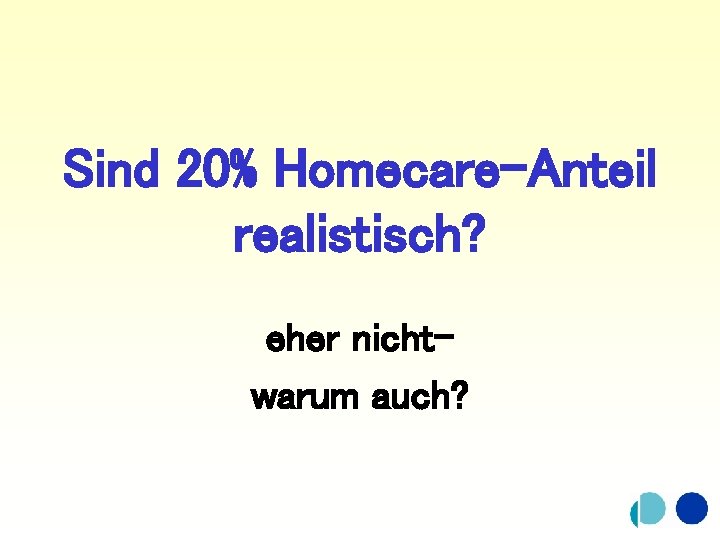 Sind 20% Homecare-Anteil realistisch? eher nichtwarum auch? 