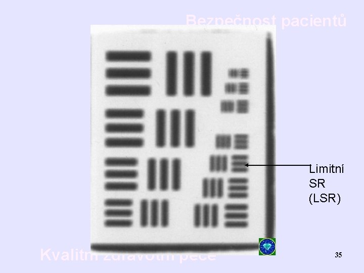 Bezpečnost pacientů Limitní SR (LSR) Kvalitní zdravotní péče 35 