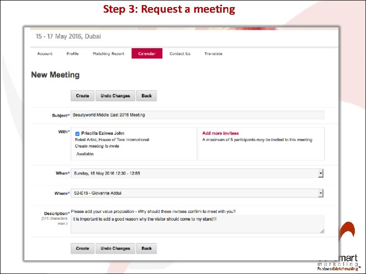 Step 3: Request a meeting 