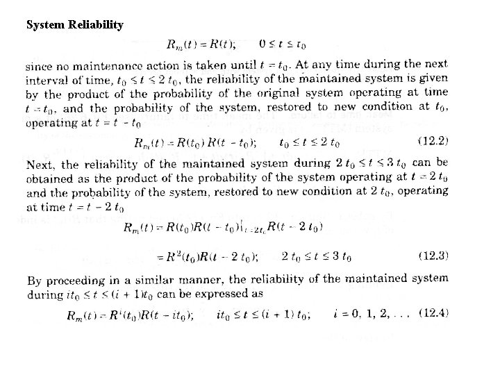 System Reliability 