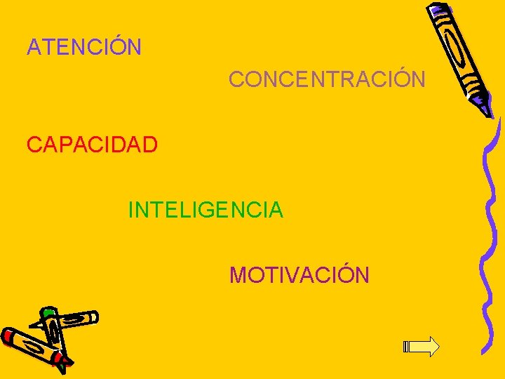 ATENCIÓN CONCENTRACIÓN CAPACIDAD INTELIGENCIA MOTIVACIÓN 