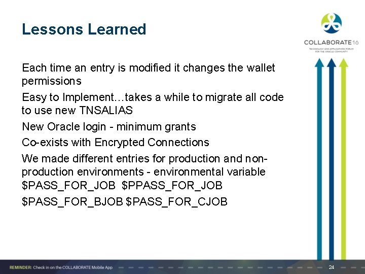 Lessons Learned Each time an entry is modified it changes the wallet permissions Easy