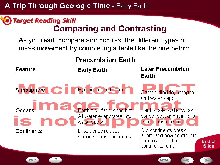 A Trip Through Geologic Time - Early Earth Comparing and Contrasting As you read,